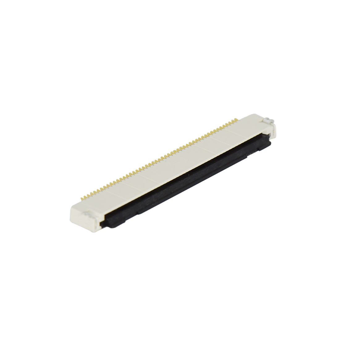 Pitch 0.50mm H1.8mm卧贴前掀盖下接触 FPC 50pin 本色 接触区域及焊脚镀金G/F,其它区域镀镍